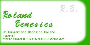 roland bencsics business card